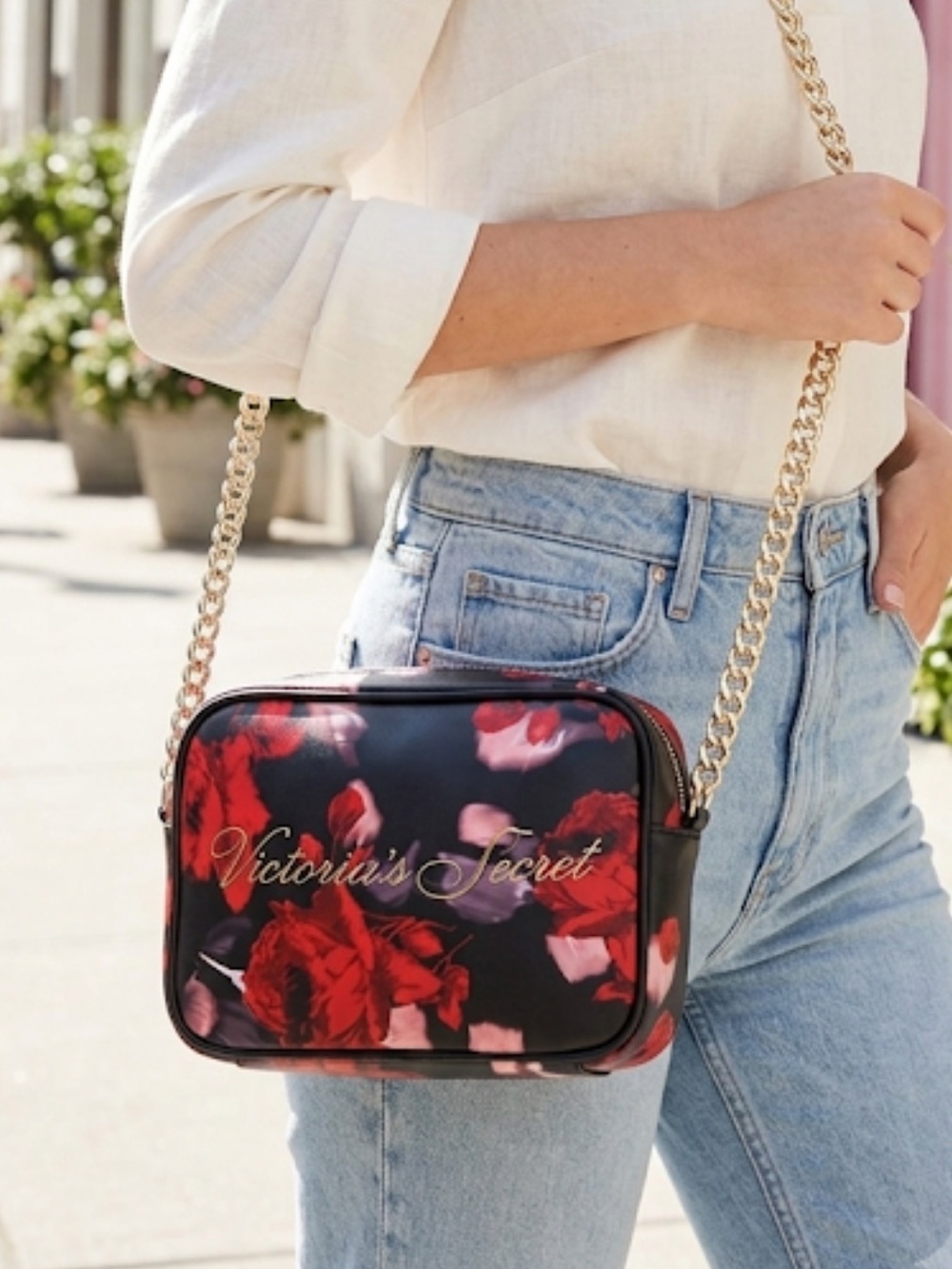 Victoria Secret Rose Crossbody Bag Vegan Friendly Holiday Edition Purse Bag